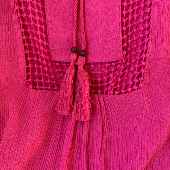 NWT Joseph A boho blouse - crochet crinkle top - Picture 8 of 10